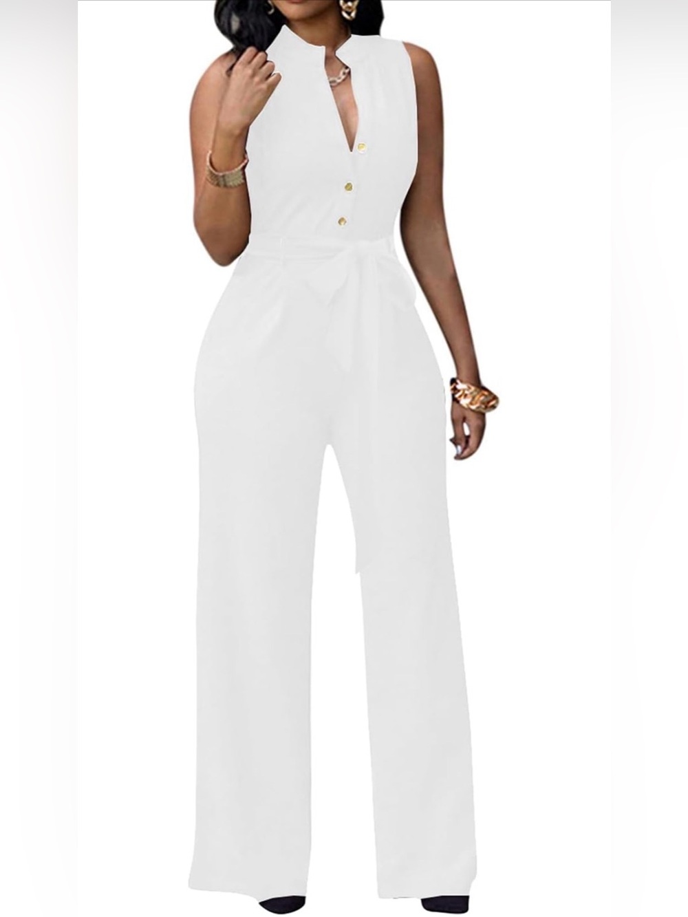 Women's Sexy Jumpsuits Floral Print V Neck Sleeveless Wide Leg Long Pan